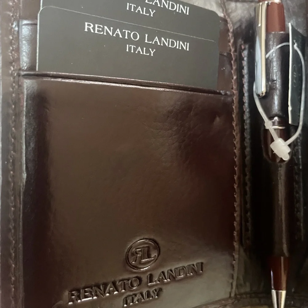 ❤️ Italian leather notepad holder with pen/ motion- great Father’s Day gift